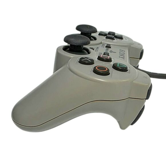 OEM Sony Playstation Video Game Controller Wired Analog Gray PS1 PS2 SCPH-1200 - Picture 5 of 13
